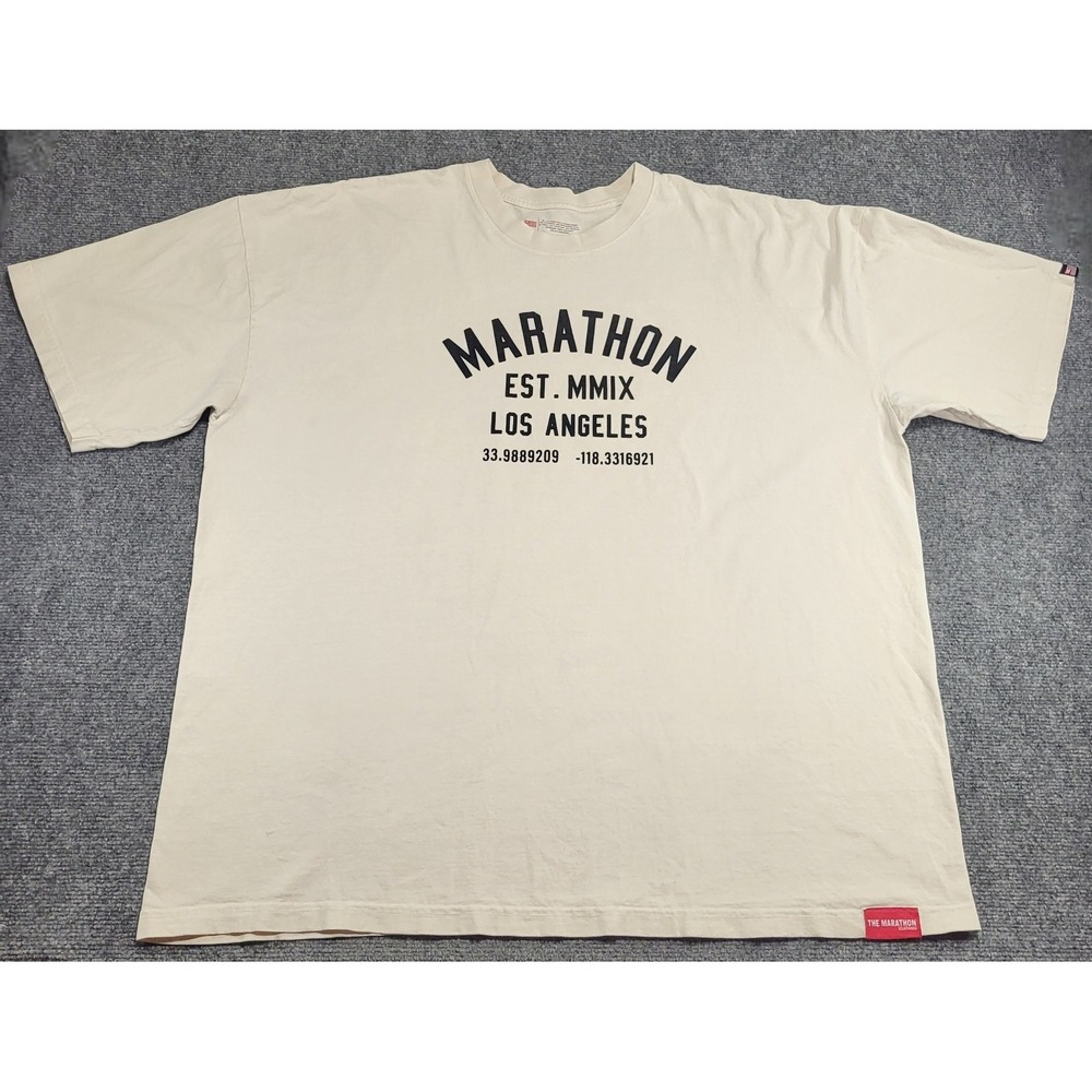The Marathon Clothing "Marathon Foundation" Beige Brown T-Shirt Men's Size 3XL